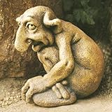 Stone Figurine Gargoyle Statue Garden Sculpture Embrace Knees, Gothic Peeping Gargoyle Guardian Statues Outdoor Garden Exquisite Stone Statues Decorations Ornaments(14 * 10cm)