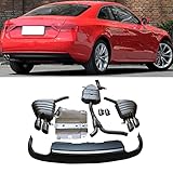 Rear Bumper Diffuser Spoiler,For Audi A5 2012-2016 convertible,Rear Lower Lip Trunk Spoiler