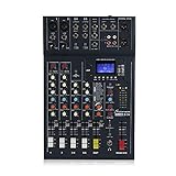 Studiomaster Club XS6 6-Channel Mixer Desk - Compact Analog Audio Mixer with Built-In DSP Effects, Bluetooth Connectivity, USB Playback & Recording, Ideal for Live Sound, Studio & Podcasting