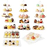 JF HOME BLISS 10 Pcs Cupcake Stand with Two-Tier Cake Stands Three-Tier Cake Stands Appetizer Trays for Wedding Baby Shower Tea Party (10pcs white)