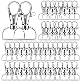 40 PCS Lobster Clasps Swivel Snap Hooks, Key Chain Hooks with D Ring for Bags, Lanyard Clips, Key Rings