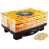Andrew James Digital Food Dehydrator, Freeze Drier & Meat Dryer Machine, Electric Air Circulation, 550W, 6 Large Trays, Adjustable Temperature, Timer, Healthy Snacks, Fruit Dehydrator, Beef Jerky