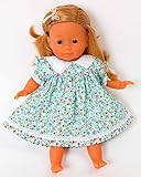FRILLY LILY BLUE PARTY DRESS WITH BRODERIE ANGLAISE COLLAR FOR FOR CABBAGE PATCH KIDS DOLLS 14-17INCH
