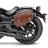 Saddlebag 3L compatible with Kawasaki W800 Cafe/Street left side brown