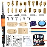 Preciva Pyrography Kit, 70pcs Wood Burning Kit with LCD Wood Burning Pen, 100W Engraving Pen, 200℃-500℃ Adjustable Temperature Soldering Iron Kit, Suitable for Wood Carving/Embossing/Welding