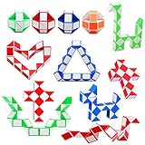 SONEER 12 Pack 24 Blocks Magic Snake Cube,Mini snake Speed Cube, Twist Puzzle Toys for Kids Intelligence Development,Party Bag Fillers, Party Favours(Random Color)