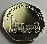 The Commemorative Coin Company STEPHENSON'S ROCKET Steam Engine Silver Commemorative Coin Albums/50p Collectors, STEAM & STEEL SERIES Iconic Railway Locomotives