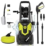 Stream Electric Pressure Washer, 1650W 135 Bar 420L/H Jet Washer Power Washer with Adjustable Nozzle Accessory, Patio Cleaner Compact for Car Garden Fences Yard