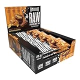 Warrior Raw Protein Bars – 12 x 75g High Protein Snack – High Fibre, Low Sugar – Ideal Meal Replacement or Healthy Nutrition Energy Snacks - Oat Bar Flapjacks – UK Made (Chocolate Peanut Butter)