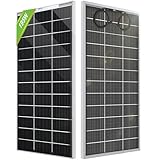 ECO-WORTHY Bifacial 195 Watt 12 Volt Solar Panel 12BB Monocrystalline Double-Sided Power Generation High Efficiency PV Solar Panel for Motorhome, RV, Campervan, Caravan, Boat, Home Off Grid