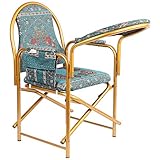 AARZ LONDON Muslim Prayer Islamic Velvety Comfortable Cushioned With Armrest And Side Pocket Foldable Salah Chair for Sujud Sajdah Namaz Mosque Green