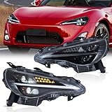 VLAND Headlights for GT86 FT86 2012-2020/Su-baru BRZ 2013-2019/ Sc-ion FR-S 2013-2016 Front Light Assembly with Sequential Turn Signal (Driver is on the right)