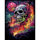 Ai Armor MTG Psychedelic Skull 100ct Matte TCG Card Sleeves, Acid & PVC Free, Black Border & Inside, Commander/Modern/Legacy/Historic/Standard/Pioneer/Vintage/Casual