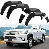 JHCHAN Wheel Arch For Toyota Hilux 2015-2024 Invincible/Invincible X/GR Sport Fender Flare Protector Side Wheel Arches Mudguard Eyebrow Trim Protection Guard Matte Black 6PCS ABS