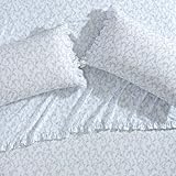 Laura Ashley - Standard Pillowcase Set, Breathable Percale Cotton Bedding, Floral Home Decor (Victoria Blue, 2 Piece)