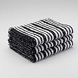 Terri Towelling Black & White Tinting Hair Towels Salon Hairdressing Towels Beauty Barber 45 x 80 cm - (12 Pack)