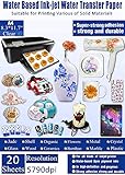 20 Sheets Decal Paper Inkjet Clear Premium Water Transfer Transparent Printable Water Slide Decals A4 Size