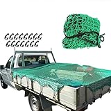 sigaer Safety Net Cargo Net For Pickup Truck, Truck Cargo Netting And Roof Rack Cargo Net Trailer Luggage Net Heavy Duty Tie-Down Mesh(Color : Green, Size : 2.5x3.5m)