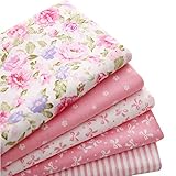5Pcs 40cm*50cm Pink 100% Cotton Fabric For Sewing Fat Quarter Quilting Patchwork Tissue Tilda Doll Cloth Kids Bedding Textile