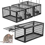 KCT 4 Pack Humane Rat Trap Cage No Kill Bait Rodent Catcher Indoor Outdoor No Harm Safe Catch