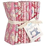 Brewer Tilda Fabrics Fat Quarter Bundle - 10 Pieces, 20 inches x 22 inches Each - Scrap Basket Collection in Colorway Red/Pink/Peach, TIL300125