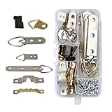 TIMESETL 68pcs Picture Hanger Kit Stainless Steel Heavy Duty D Ring & Serrated Photo Frame Hanging Hooks with Screws and Storage Box