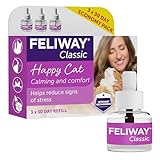 FELIWAY Classic 3 x 30 Day Cat Calming Odourless Refills for Pheromone Diffuser, 3 x 48ml - Helps Solve Common Signs of Stress in Cats & Kittens, Veterinary Recommended, Drug-free, Clinically Proven