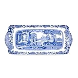 Portmeirion Home & Gifts 2019418337 Blue Italian Sandwich Tray, melamine, Blue & White, 38.5 x 16.5cm
