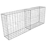 MonsterShop Gabion Baskets Galvanised Steel Cages Stone Mesh Wire Outdoor Basket Spiral Retaining Wall Planter Garden / 100 x 95 x 30cm / 4 Pack