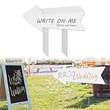 10pcs Blank Arrow Signs with Stakes, Wedding Directional Road Sign, This Way Arrow Yard Signs for Ceremony Parties, Guidepost Decorations