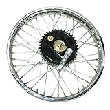 AEspares Rear Wheel Rim 19'' Complete + Spoke Half + Hub Fits For Royal Enfield BSA