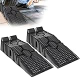 2 pcs 3 ton Plastic Car Ramps Heavy Duty Garage Ramps, Anti-slip Widen Car Ramps Vehicle Ramp, Garage Lifting Tools, for Home Garage Workshop Car Service Low Rise Clearance Wide Car Van, Black