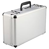 Shoze 400 x 240 x 125mm Large Hard Aluminium Flight Case Foam Camera Silver Photography Carry Storage Tool Box