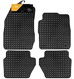 FSW - Tailored Mats - Fits Ford Fiesta Mk7 2011-2017 - Heavy Duty 3mm Rubber Anti Slip Mat - Waterproof, Non Slip Car Floor Mat, Clips & Anti Slip Backing - 4 Rubber Floor Mat Set