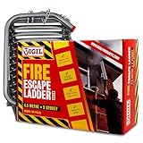Vigil Two-Storey Fire Escape Ladder – Emergency Safety Portable Steel Ladder - Compact Lightweight External Rescue Ladder - 350 Kg Capacity - Universal Window Mounting - 4.5m/14 feet, 7 inches
