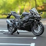 Scale Model 1/12 For Kawasaki ZX10R For Ninja ZX-10R Motorcycle Metal Model Collection Simulation Diecasts Gifts(Black- Silver)