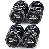 OHDAJIBA for Jaguar Alloy Tyre Valve Caps, Car Tyre Caps Compatible with Jaguar XE XEL XF XFL XJ XK F-PACE I-PACE E-PACE F-Type X-Type S-Type, Leak-Proof Dust Caps for Car Tyres, 4PCS