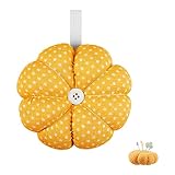 Jagowa 1 Piece Sewing Pin Cushion Pumpkin Shaped for DIY Crafts Quilting Needlework Sewing Accessories Wrist Pin Cushion (Yellow)