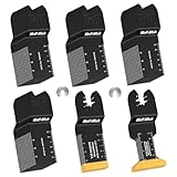 Meff-Mluk 50PCS Oscillating Tool Blades, Professional Universal Titanium Multitool Blades for Wood Plastics Metal Cutting, Quick Release Multi Tool Blade Kits Fit DeWalt Makita Dremel and More