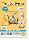 TransOurDream Tru-Waterslide Decal Paper Clear 2.0 A4 10 Sheets Printable Water Transfer Paper for Inkjet & Laser Printers,Water Slide Decals Transparent for Mugs,Tumblers, Candles，DIY Glasses