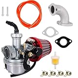 RUTU PZ22 Carburetor 22mm Carb with 38mm Air Filter Cleaner Intake Pipe Kit for SSR 110cc 125cc Sunl Roketa Taotao Monkey Coolster ThumpStar CRF Pit Bike Atv Quad Parts