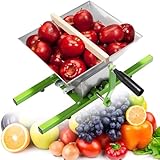 PRMTYUP 1.8 Gal/7L Fruit and Apple Crusher, Large Manual Grinder with Roller Handle, Stainless Steel Fruit Scratter Pulper, for Wine Cider Apple Grape Pressing,A