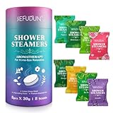 Shower Steamers Aromatherapy for Women and Men 8 Pack, 8 Scents Shower Bombs with Natural Essential Oils for Home Spa Self Care, Stress Relief and Relaxation, Nasal Relief, Birthday Gifts