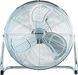 Senelux Floor Fan - Chrome Gym Fan - 16-inch Electric Portable Cooling Fan for Home/Gym/Office Use - 3 Speed Settings with Tilting Feature - High Velocity Cold Air Circulator