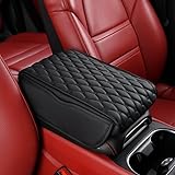 WENGONG Car Armrest Cover for VW Golf 7 MK7 7.5 R GTD GTI GTE 2013-2019, Leather Waterproof Armrest Seat Box Cover Protector Comfortable Car Decor Accessories,Black-32 * 16 * 5
