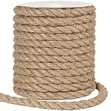Tenn Well 12mm Jute Rope, 33 Feet Thick and Strong Natural Jute Twine for Gardening, Bundling, Cat Scratcher, Decorating (Brown)