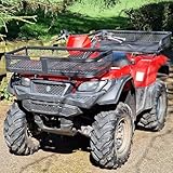 ATV Transport Box | Tool and Luggage Storage Basket | Rack Mounted Crate for Quad Bikes Utility Vehicles ATVS UTVS | Universal Mounting Assorted Bolts & Brackets Inc. (Front & Back Basket)