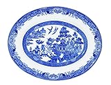 Churchill Fine China Earthenware Oval Dish 12.5" Blue Willow