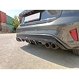 Motordrome Rear bumper skirt (Diffuser) compatible with Ford Focus IV ST-Line HB 2018-2022 (ABS Glossy Black)