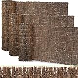 Brushwood Privacy Screen, Thatch Fence Heather Wood Garden Fence Screening, Natural Wind Net Guard for Garden, Balcony and Patio, Weatherproof Fence Screen Wall Cladding (200 x 300 cm)